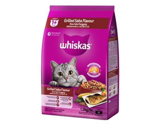 Thức Ăn Dạng Hạt Dành Cho Mèo Trưởng Thành Vị Saba Nướng 1.2kg Whiskas ảnh 0