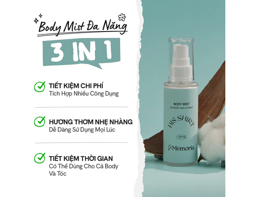 Xịt Thơm Toàn Thân Hương His Shirt #04 50ml De Memoria ảnh 3