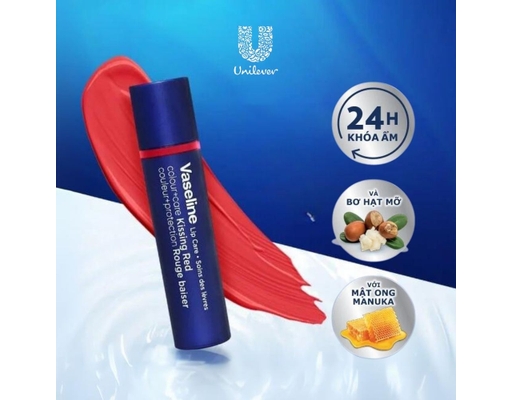 Son Dưỡng Có Màu Màu Đỏ Kissing Red 3g Vaseline ảnh 1