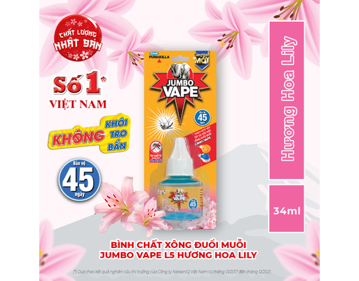 Chất Xông Đuổi Muỗi 45 Ngày Hương Hoa Lily 34ml Jumbo ảnh 3