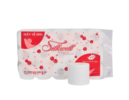 Giấy Vệ Sinh Có Lõi 15 Cuộn Silkwell ảnh 0