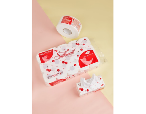 Giấy Vệ Sinh Có Lõi 15 Cuộn Silkwell ảnh 3