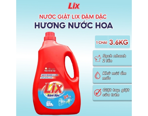 Nước Giặt Lix Đậm Đặc 3.6kg