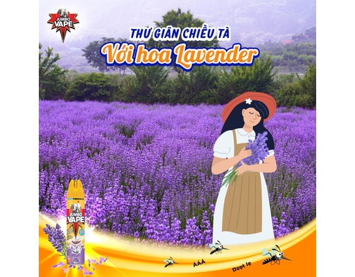 Xịt Côn Trùng Vape Hương Hoa Oải Hương 600ml Jumbo ảnh 3