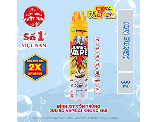 Bình Xịt Côn Trùng Vape Không Mùi 600ml Jumbo ảnh 2