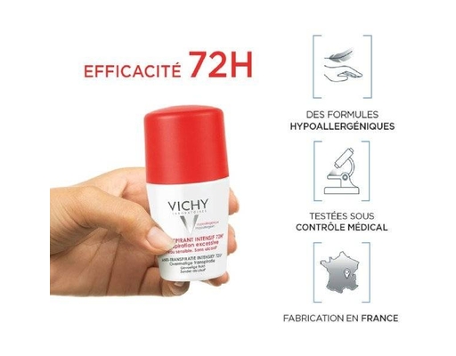 Lăn Ngăn Mùi Giúp Khô Thoáng Vùng Da Dưới Cánh Tay 72h 50ml VICHY ảnh 2