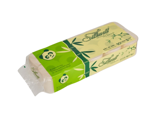 Giấy Vệ Sinh Tre 3 Lớp 10 Cuộn Silkwell ảnh 2