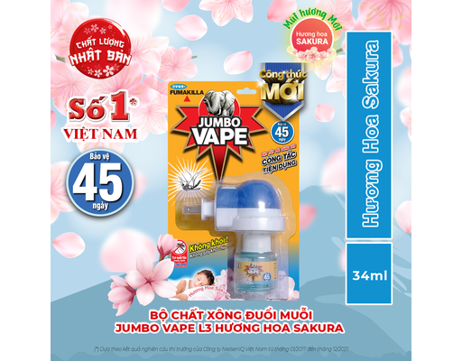 Bộ Xông MuỗI Vape Hương Hoa Anh Đào Sakura Jumbo ảnh 1