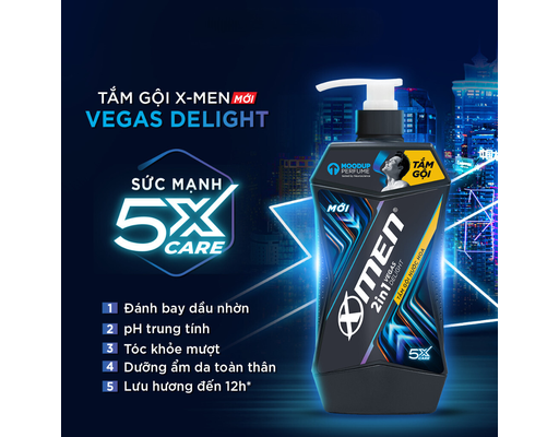 Tắm Gội Cho NamHương Nước Hoa 2in1 Vegas Delight 630g X-Men ảnh 3