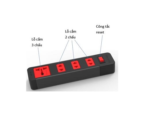 Ổ Cắm ESK 4BR Màu Đen Dây 2m Điện Quang ảnh 1