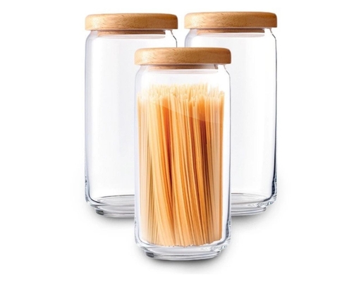 Hũ Thủy Tinh Nắp Gỗ 1000ml Ocean ảnh 2