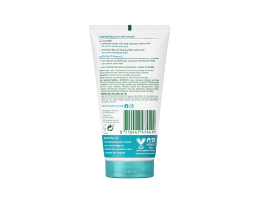 Gel Rửa Mặt Giảm Bóng Nhờn Purifying Gel Wash 150ml Simple ảnh 1