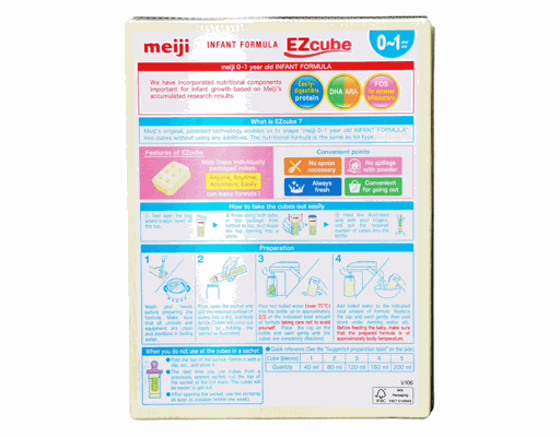 Sữa Bột Công Thức Ezcube Cho Trẻ Sơ Sinh Từ 0-12 Tháng 540g Meiji ảnh 3