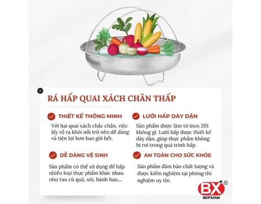 Rá Hấp Quai Xách 23 x 8.6cm Bếp Xinh ảnh 2