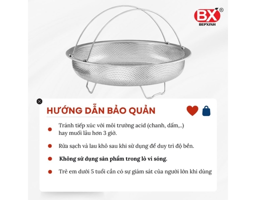 Rá Hấp Quai Xách 23 x 8.6cm Bếp Xinh ảnh 3