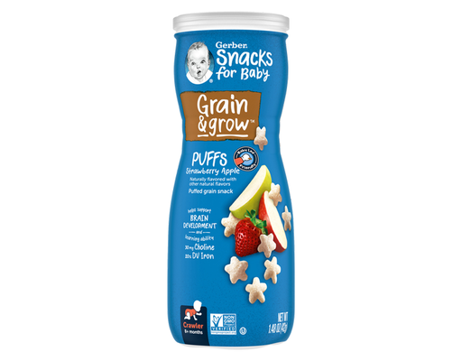 Bánh Ăn Dặm Puffs Vị Dâu Táo 42g Gerber ảnh 0