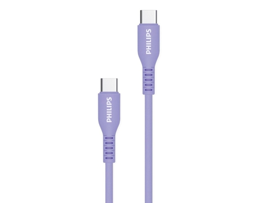 Cáp Sạc DLC8601P Type-C To Type-C 1.2m 60W Màu Tím Philips ảnh 0