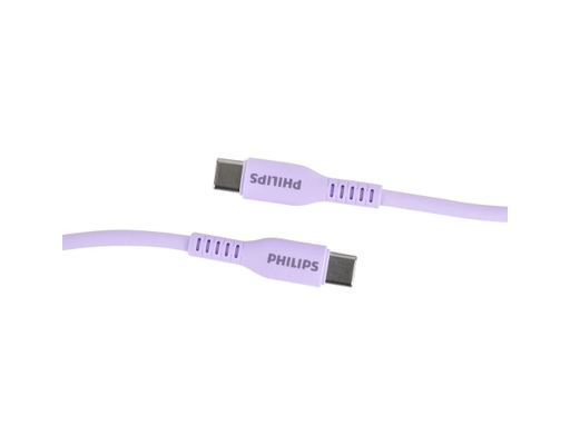 Cáp Sạc DLC8601P Type-C To Type-C 1.2m 60W Màu Tím Philips ảnh 1