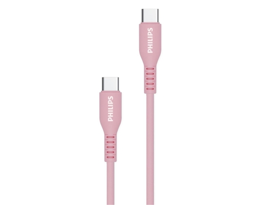 Cáp Sạc DLC8601PK Type-C To Type-C 1.2m 60W Màu Hồng Philips ảnh 0