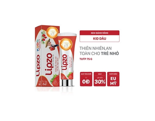 Kem Đánh Răng Trẻ Em Vị Dâu 75g Lipzo ảnh 1