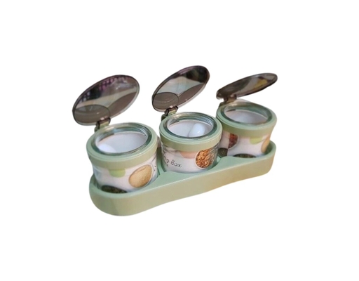 Bộ 3 Hũ Đựng Gia Vị Thủy Tinh MT3220 Màu Hồng/Xanh/Kem Tuyết Mai ảnh 2
