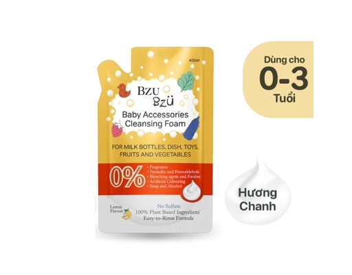 Nước Rửa Bình Sữa Và Đồ Dùng Em Bé Hương Chanh 400ml BZU BZU ảnh 1