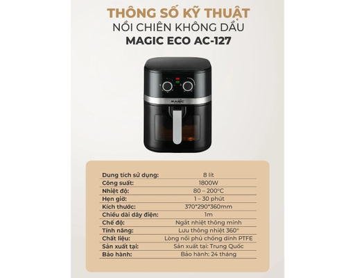 Nồi Chiên Không Dầu ECO AC-127 Magic ảnh 11