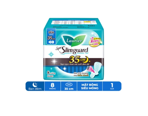 Băng Vệ Sinh Đêm Siêu Mỏng 1mm 35cm 8 Miếng Laurier ảnh 0