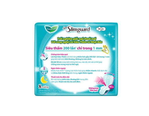 Băng Vệ Sinh Đêm Siêu Mỏng 1mm 40cm 8 Miếng Laurier ảnh 1