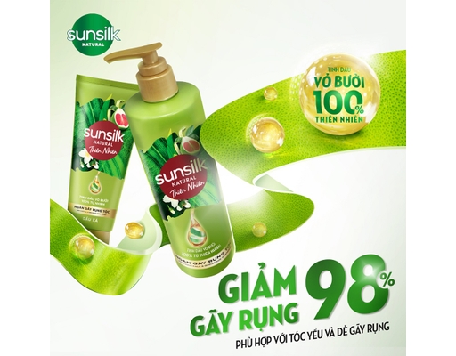 Dầu Gội Thiên Nhiên Ngăn Gãy Rụng Tóc 380ml Sunsilk ảnh 4