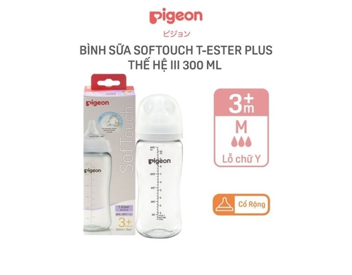Bình Sữa Softouch T-Ester Plus WN3 Size M 300ml Cho Bé Từ 3 Tháng Tuổi Pigeon ảnh 1