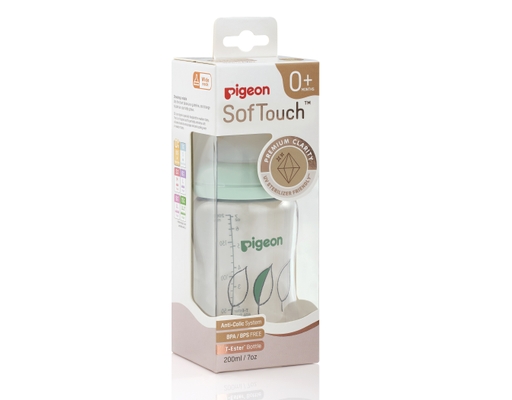 Bình Sữa Softouch T-Ester Plus WN3 Size SS 200ml Cho Bé Từ 0 Tháng Tuổi Hình Chiếc Lá Pigeon ảnh 0