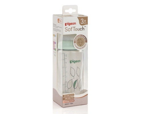 Bình Sữa Softouch T-Ester Plus WN3 Size M 300ml Cho Bé Từ 3 Tháng Tuổi Hình Chiếc Lá Pigeon ảnh 0