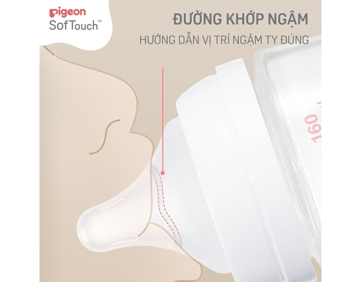 Núm Vú Silicone Siêu Mềm Plus WN3 Size L Cho Bé Từ 6 Tháng Tuổi Vỉ 2 Cái Pigeon ảnh 4
