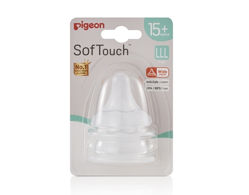 Núm Vú Silicone Siêu Mềm Plus WN3 Size LLL Cho Bé Từ 15 Tháng Tuổi Vỉ 2 Cái Pigeon ảnh 0