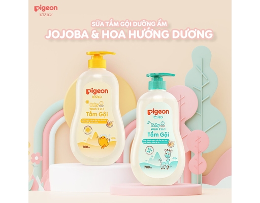 Tắm Gội 2 Trong 1 Chiết Xuất Jojoba 700ml Pigeon ảnh 4