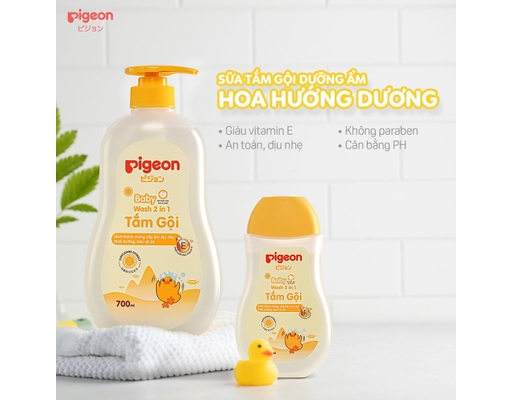 Tắm Gội 2 Trong 1 Chiết Xuất Hoa Hướng Dương 700ml Pigeon ảnh 3