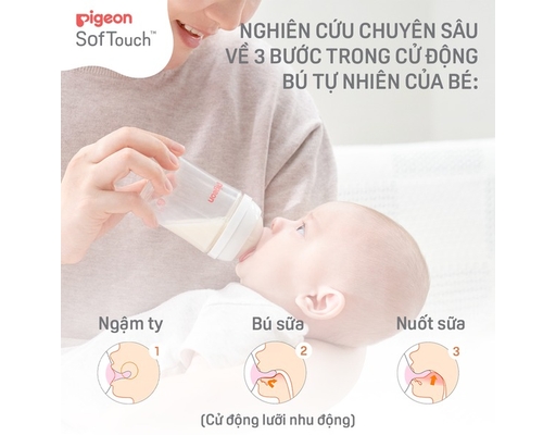 Bình Sữa PPSU Plus WN3 Phiên Bản Nhật 160ml Cho Bé Từ 0 Tháng Tuổi Hình Hoa Pigeon ảnh 8