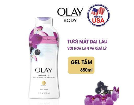 Sữa Tắm Làm Dịu Hương Hoa Lan Và Quả Lý Chua Đen Soothing Orchid Blackcurrant 650ml OLAY ảnh 3
