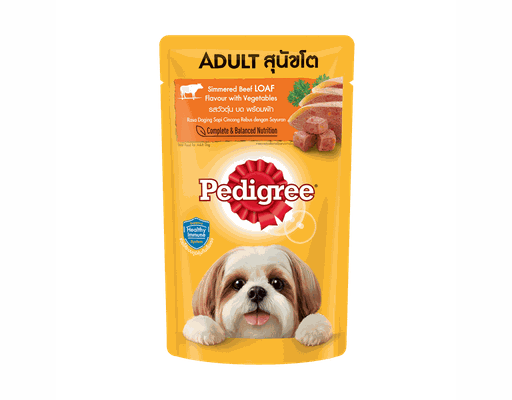 Thức Ăn Cho Chó Lớn Vị Bò Hầm Rau Củ 130g Pedigree ảnh 0