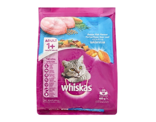 Thức Ăn Cho Mèo Trưởng Thành Vị Cá Biển Adult Cat Ocean Fish 480g Whiskas ảnh 0