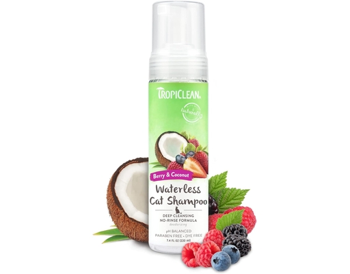 Dầu Tắm Khô Hữu Cơ Sạch Sâu Cho Mèo Hương Dâu Và Dừa 220ml Tropiclean ảnh 2