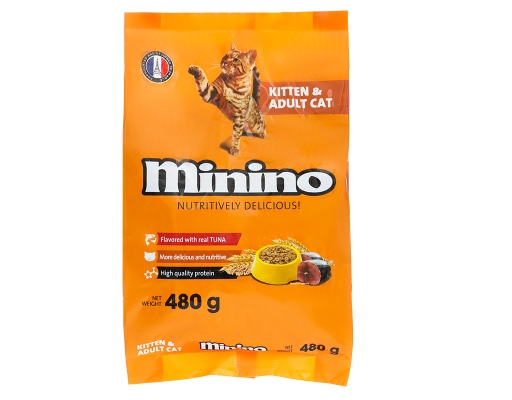 Thức Ăn Dạng Hạt Cho Mèo Vị Cá Ngừ 480g Minino Yum ảnh 1