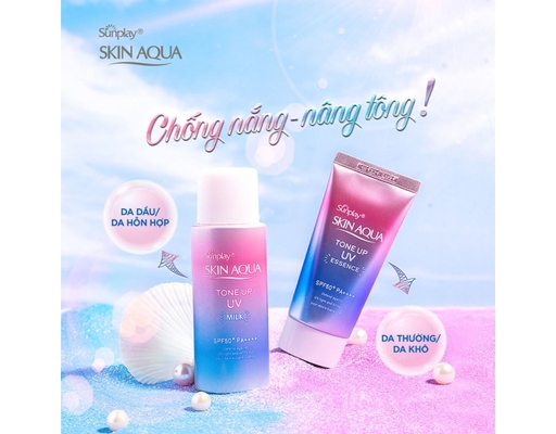 Sữa Chống Nắng Hiệu Chỉnh Sắc Da Skin Aqua Tone Up Milk Lavender SPF50+ PA++++ 50g Sunplay ảnh 3