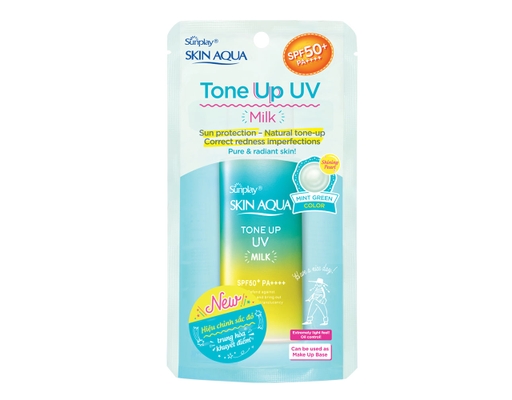 Sữa Chống Nắng Hiệu Chỉnh Sắc Da Skin Aqua Tone Up Milk Mint Green SPF50+ PA++++ 50g Sunplay ảnh 2
