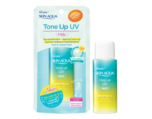 Sữa Chống Nắng Hiệu Chỉnh Sắc Da Skin Aqua Tone Up Milk Mint Green SPF50+ PA++++ 50g Sunplay ảnh 0