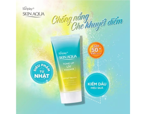 Tinh Chất Chống Nắng Hiệu Chỉnh Sắc Da Skin Aqua Tone Up Essence Mint Green SPF50+ PA++++ 50g Sunplay ảnh 3