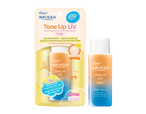 Sữa Chống Nắng Hiệu Chỉnh Sắc Da Skin Aqua Tone Up Milk Latte Beige SPF50+ PA++++ 50g Sunplay ảnh 0