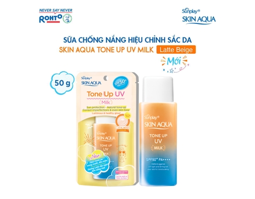 Sữa Chống Nắng Hiệu Chỉnh Sắc Da Skin Aqua Tone Up Milk Latte Beige SPF50+ PA++++ 50g Sunplay ảnh 3