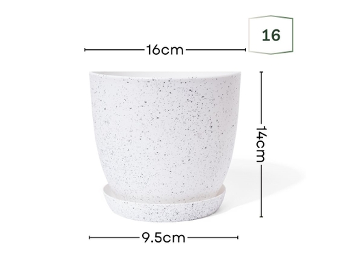 Chậu Trắng Vân Đá Size 16cm Monrovia ảnh 1
